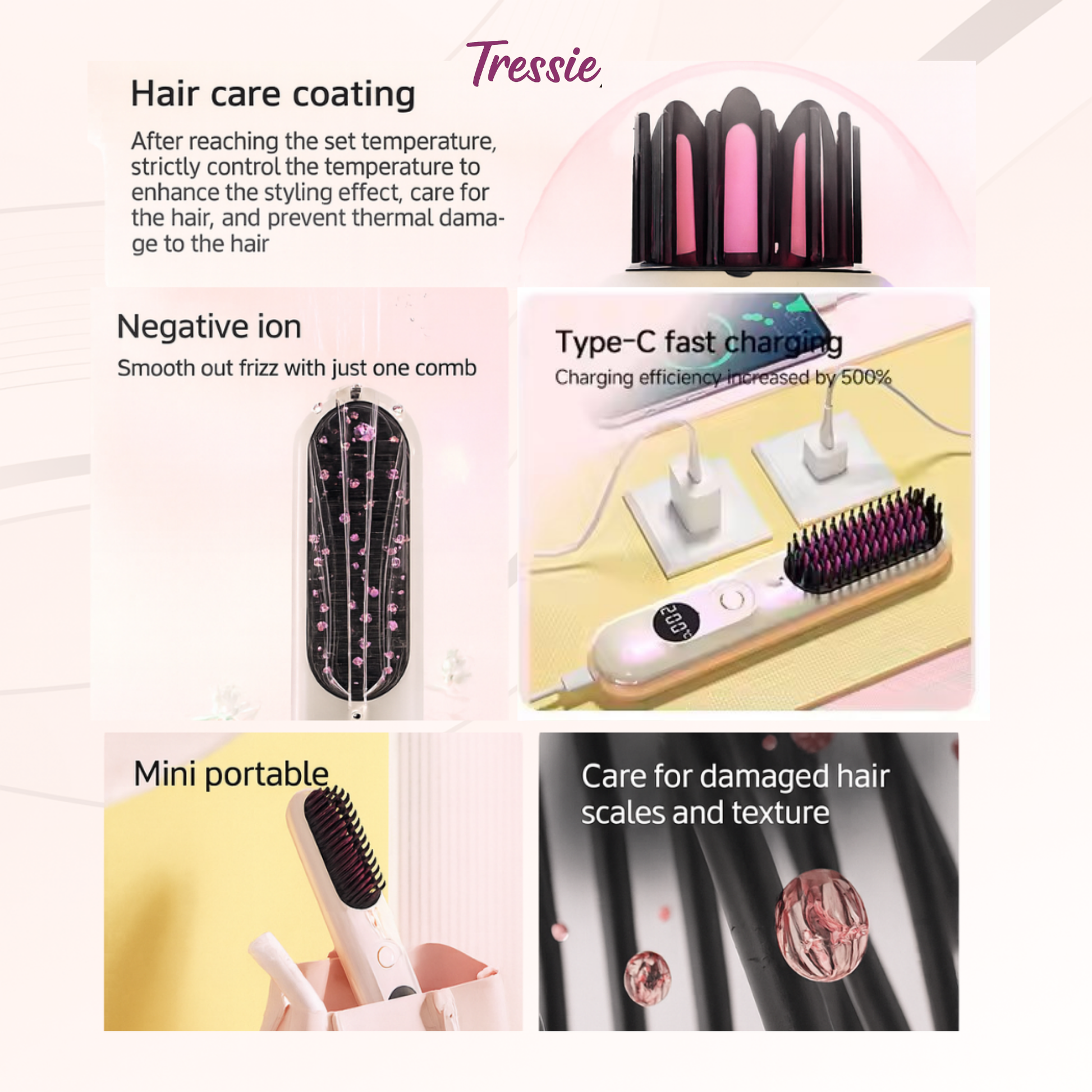 TRESSIE - CORDLESS HAIR STRAIGHTENER - 1 YEAR WARRANTY | PRO SERIES