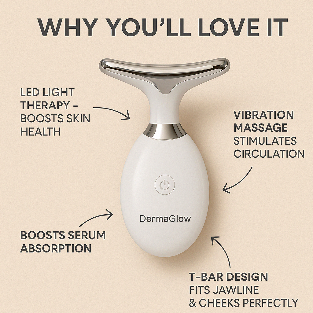 DermaGlow™ Facial Skin Massager with Light Therapy