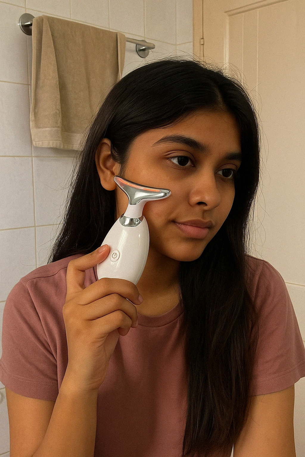 DermaGlow™ Facial Skin Massager with Light Therapy