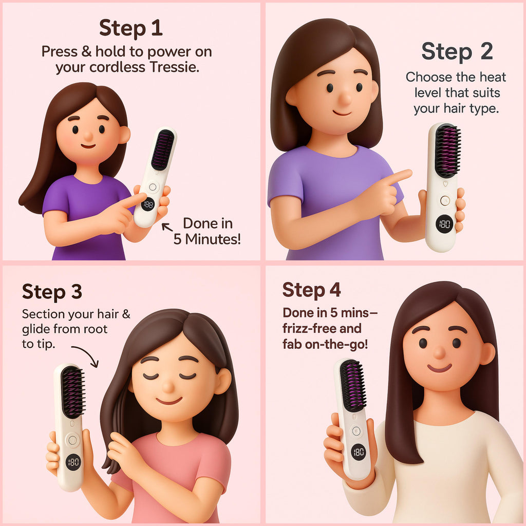 TRESSIE - CORDLESS HAIR STRAIGHTENER - 1 YEAR WARRANTY | PRO SERIES